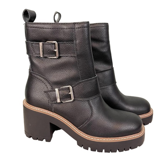 BLONDO Women's Black Leather Wrap-Around Buckle Waterproof RENO Boots Size 9 NWT - Picture 1 of 6